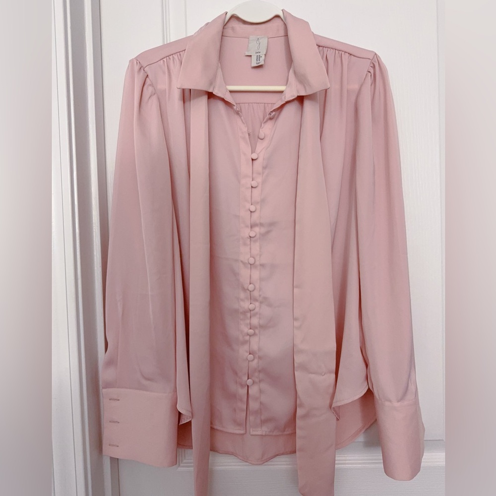 NWOT Joie pink blush blouse with removable tie M